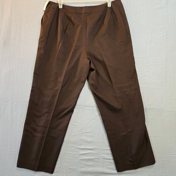 Talbots Women's Choc. Brown Trousers 100% Pure Silk Size 20 Office Professional - Picture 3 of 10